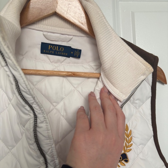 White and brown Ralph Lauren Women’s Quilted vest / gilet / body warmer - Picture 6 of 7